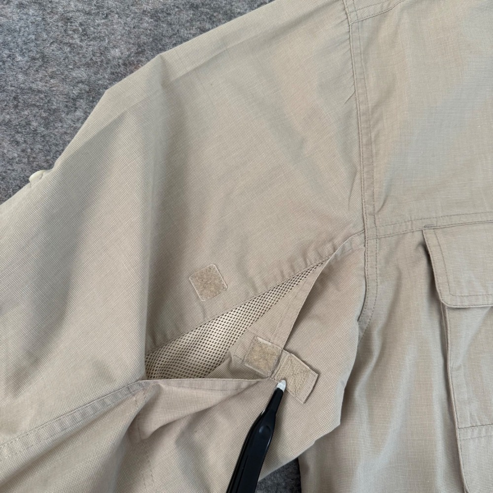 ExOfficio XL Khaki Insect Shield Ventilated Ripstop Mens Hiking Fishing Shirt - Picture 4 of 16